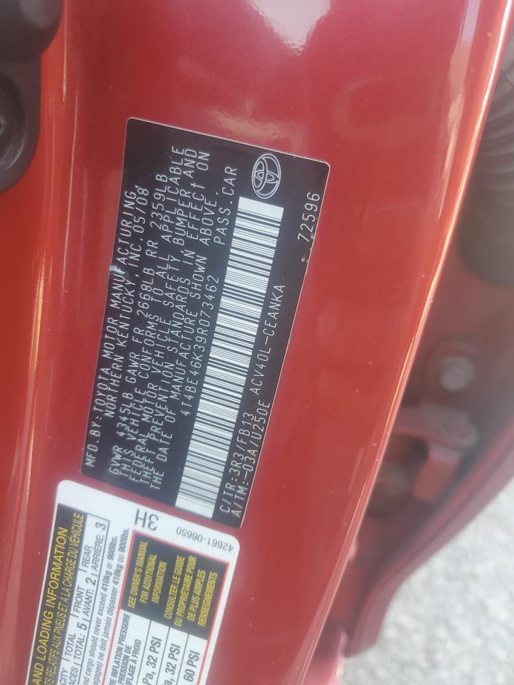 Lot #3273810358 2009 TOYOTA CAMRY BASE