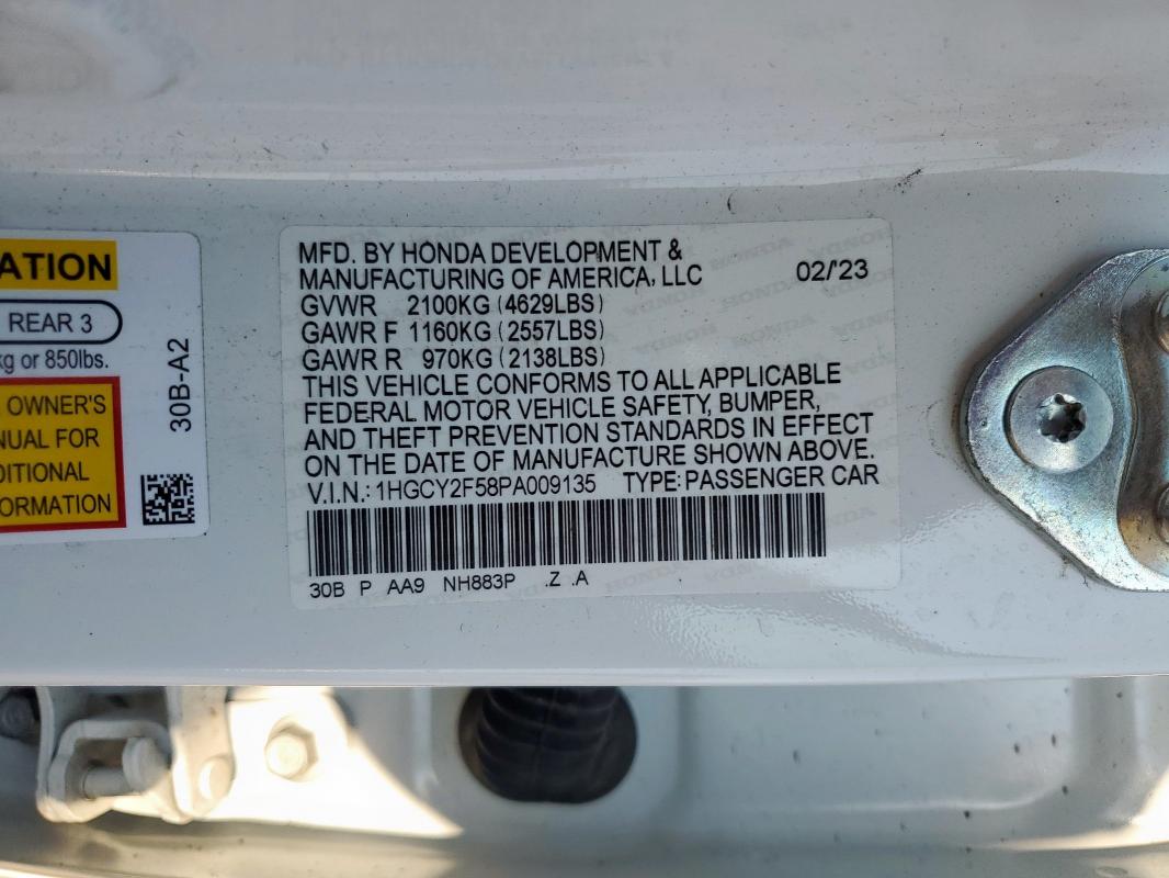 2023 HONDA ACCORD HYB - 1HGCY2F58PA009135
