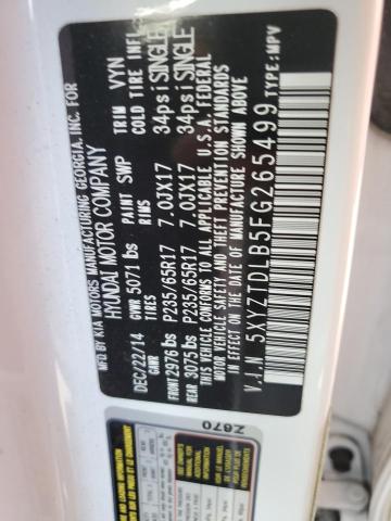 2015 HYUNDAI SANTA FE S 5XYZTDLB5FG265499