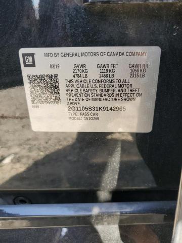 2019 CHEVROLET IMPALA PREMIER 2G1105S31K9142965