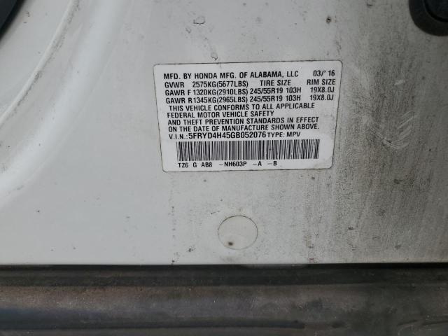 2016 ACURA MDX TECHNO 5FRYD4H45GB052076