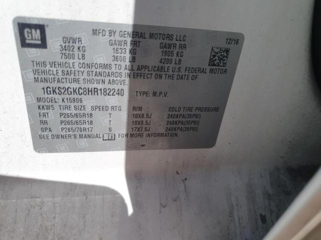 2017 GMC YUKON XL K - 1GKS2GKC8HR182240