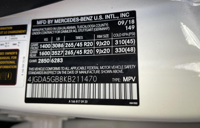 2019 MERCEDES-BENZ GLE 400 4M 4JGDA5GB8KB211470