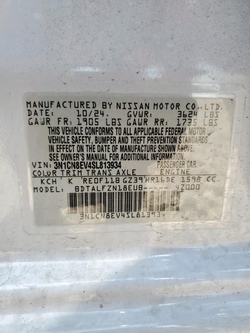 2025 NISSAN VERSA SV 3N1CN8EV4SL813934