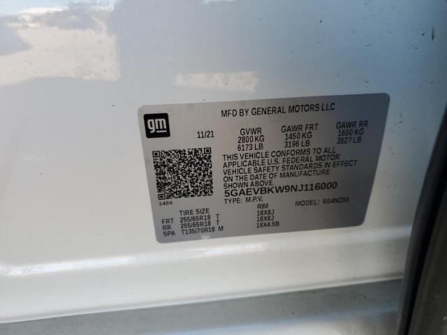 2022 BUICK ENCLAVE PREMIUM 5GAEVBKW9NJ116000