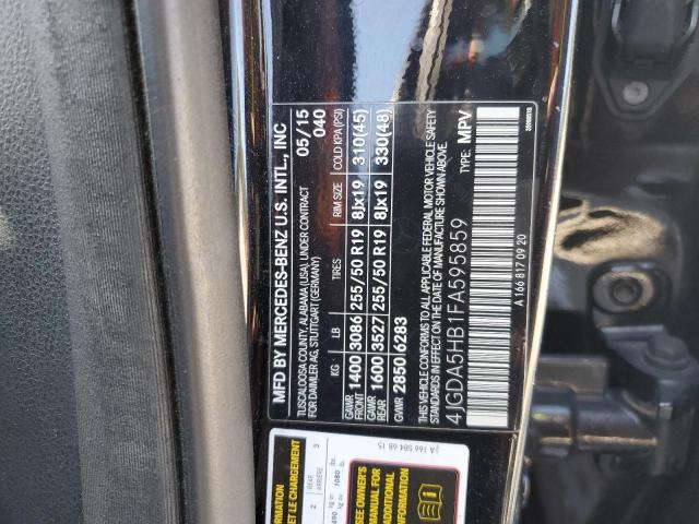 2015 MERCEDES-BENZ ML 350 4MA #3310320963