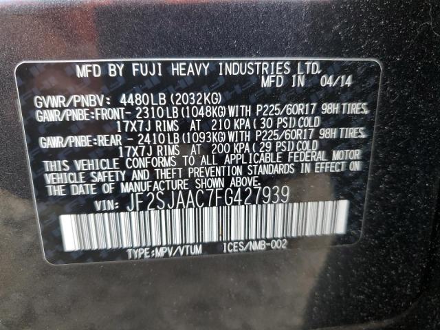 2015 SUBARU FORESTER 2.5I JF2SJAAC7FG427939