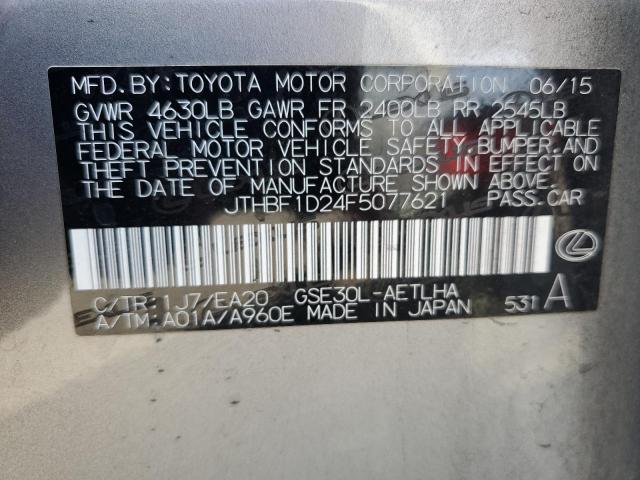 2015 LEXUS IS 250 JTHBF1D24F5077621