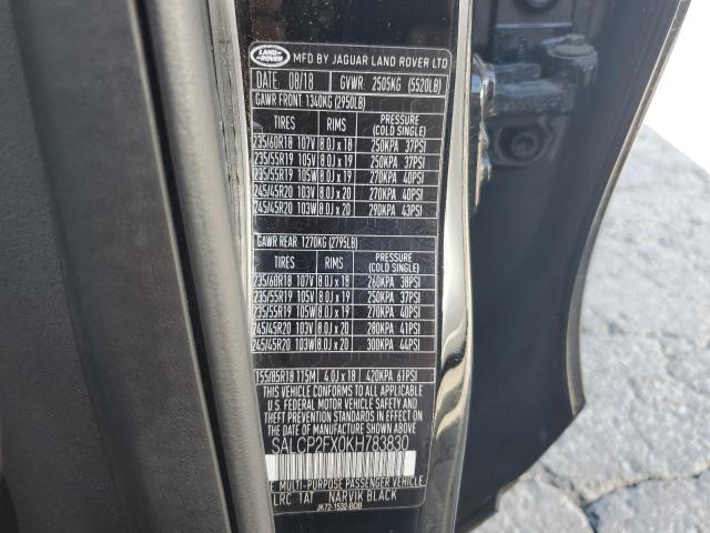 2019 LAND ROVER DISCOVERY SPORT SE SALCP2FX0KH783830
