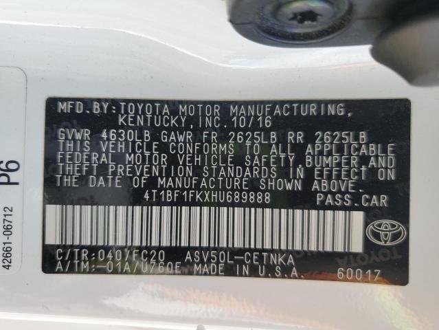 2017 TOYOTA CAMRY LE - 4T1BF1FKXHU689888