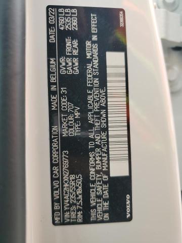 2022 VOLVO XC40 T4 MO YV4AC2HKXN2769773