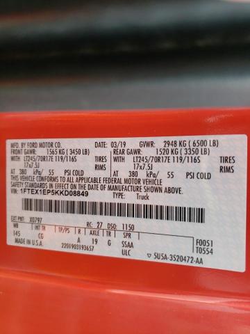 2019 FORD F150 SUPER CAB 1FTEX1EP5KKD08849