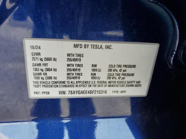 2025 TESLA MODEL Y - 7SAYGAEE4SF215316