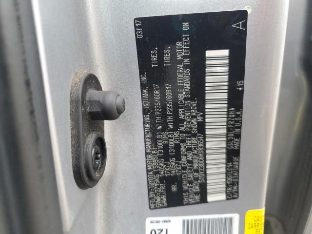2017 TOYOTA SIENNA XLE 5TDYZ3DC6HS836547