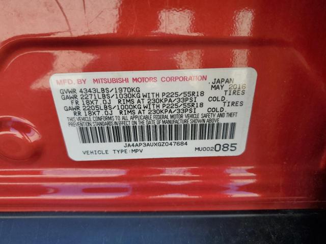 2016 MITSUBISHI OUTLANDER JA4AP3AUXGZ047684