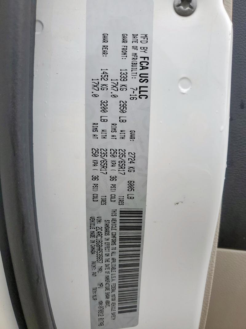 2017 CHRYSLER PACIFICA TOURING L 2C4RC1BG8HR535657