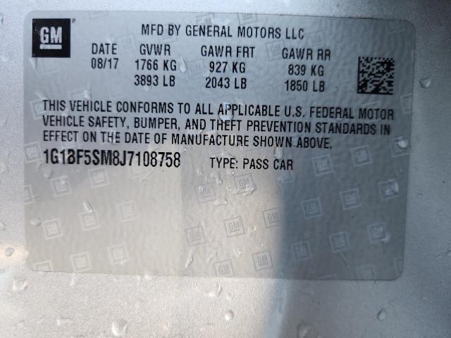 2018 CHEVROLET CRUZE PREM 1G1BF5SM8J7108758