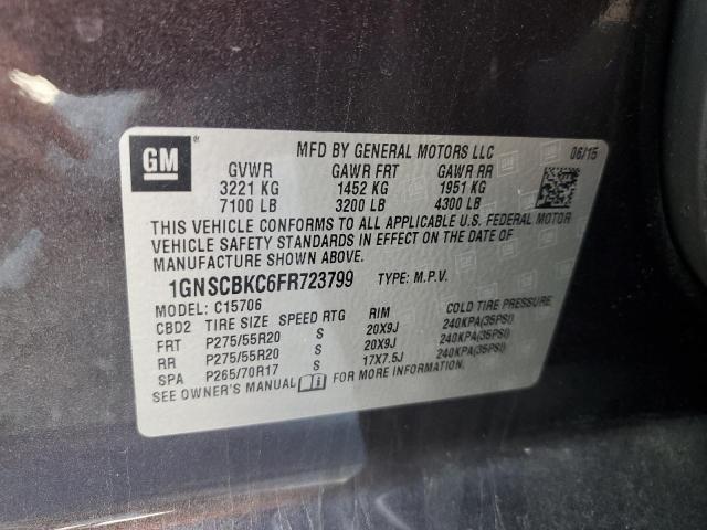 2015 CHEVROLET TAHOE C1500 LT - 1GNSCBKC6FR723799