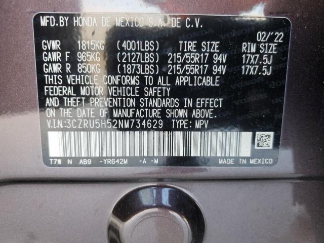 2022 HONDA HR-V EX 3CZRU5H52NM734629