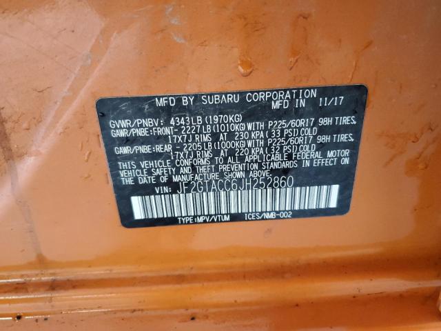 2018 SUBARU CROSSTREK JF2GTACC6JH252860