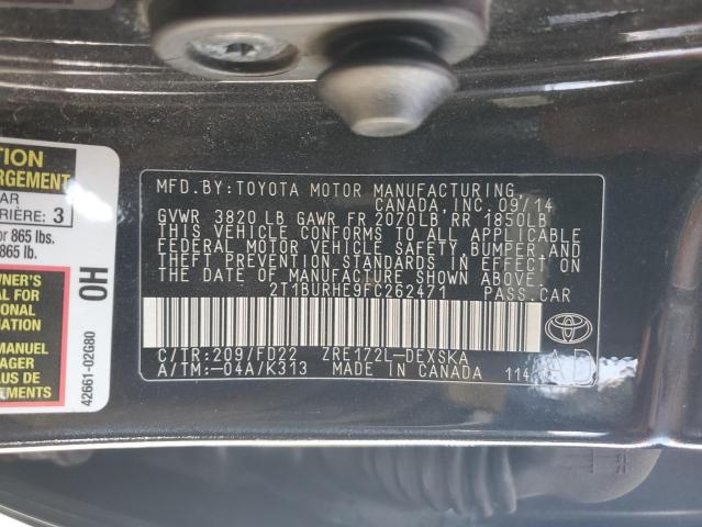 2015 TOYOTA COROLLA L 2T1BURHE9FC262471