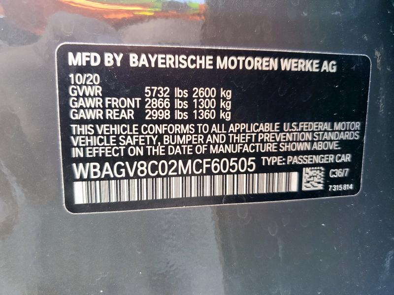 2021 BMW M850XI WBAGV8C02MCF60505