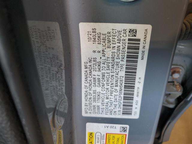 2022 HONDA CIVIC SPOR - 2HGFE2F56NH540872