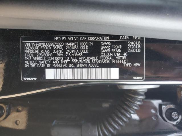 2016 VOLVO XC60 T5 YV440MDJ3G2872020