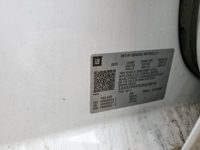 2018 GMC YUKON XL K1500 SLT 1GKS2GKC6JR274274