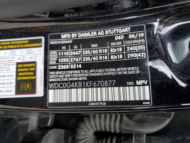 2019 MERCEDES-BENZ GLC 300 4M - WDC0G4KB1KF670877