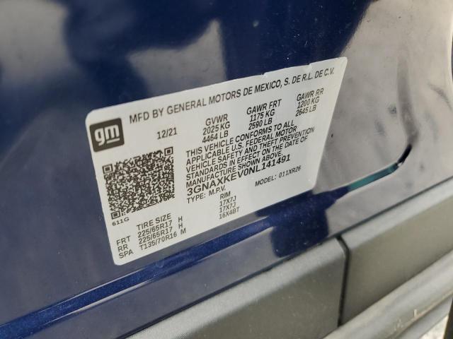 2022 CHEVROLET EQUINOX LT 3GNAXKEV0NL141491