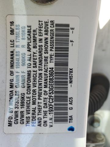 2016 HONDA CIVIC LX - 19XFC2F53GE083604