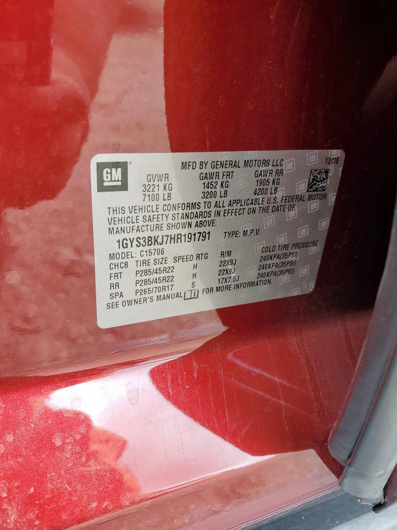 2017 CADILLAC ESCALADE L - 1GYS3BKJ7HR191791