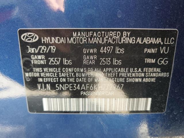 2019 HYUNDAI SONATA LIM 5NPE34AF6KH772967
