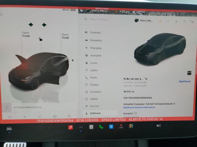 2022 TESLA MODEL Y 7SAYGDEEXNF509194