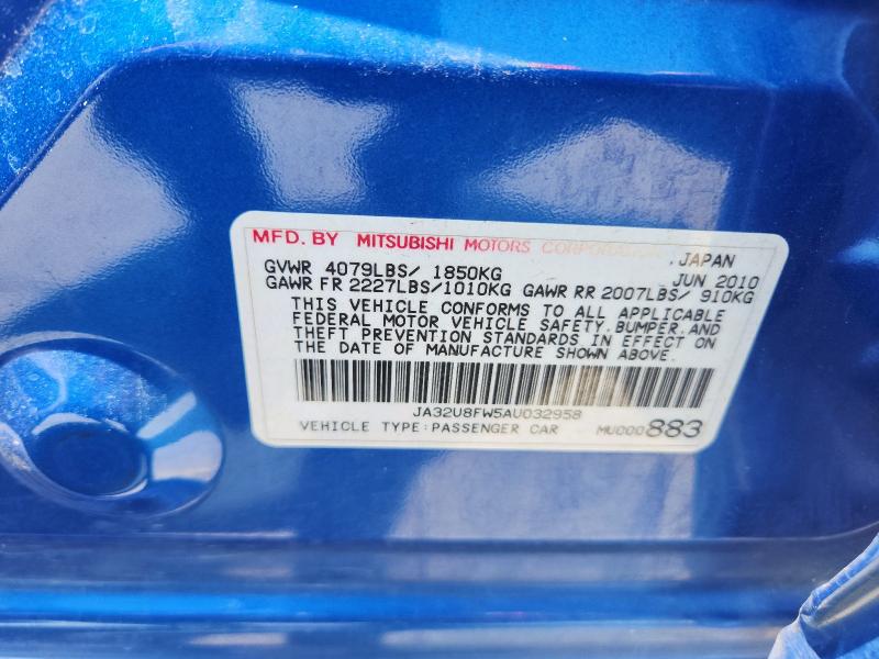 2010 MITSUBISHI LANCER GTS - JA32U8FW5AU032958