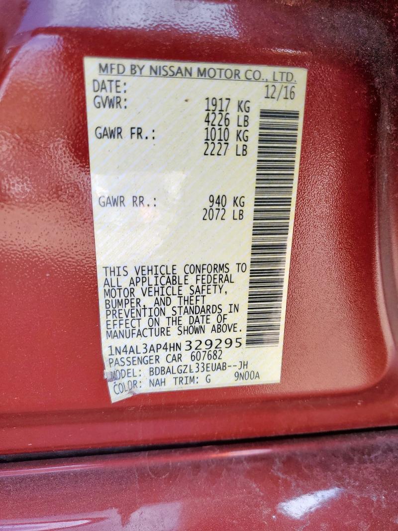 2017 NISSAN ALTIMA 2.5 - 1N4AL3AP4HN329295