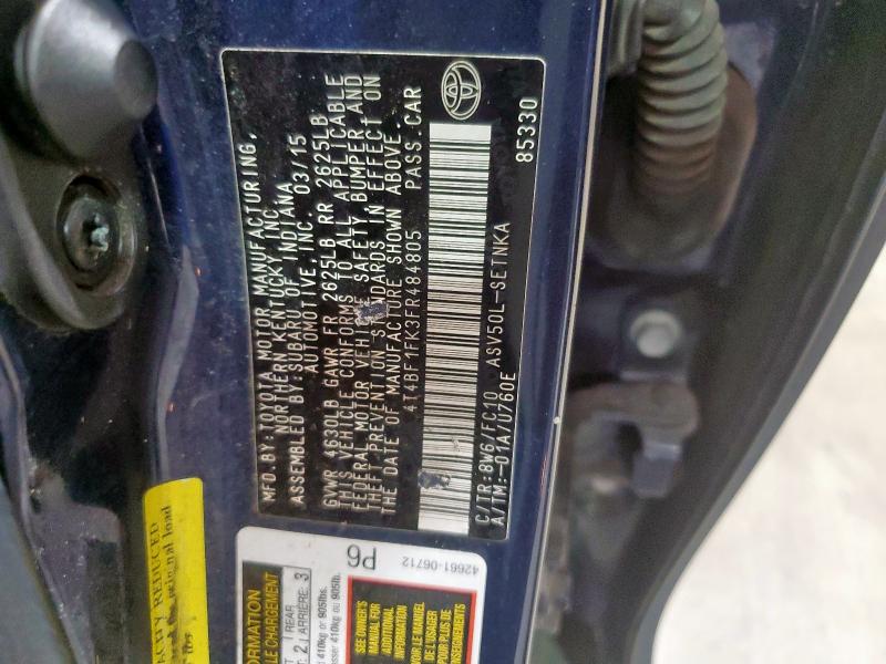 2015 TOYOTA CAMRY LE 4T4BF1FK3FR484805