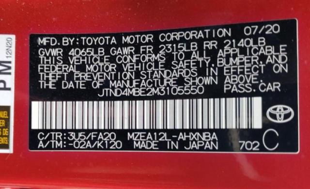 2021 TOYOTA COROLLA SE #3284337016
