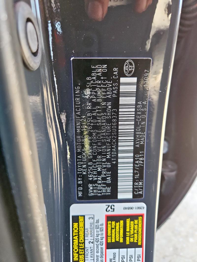 2025 TOYOTA CAMRY XSE 4T1DAACK2SU068373