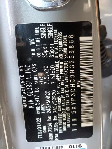 2022 KIA TELLURIDE 5XYP3DHC3NG259868