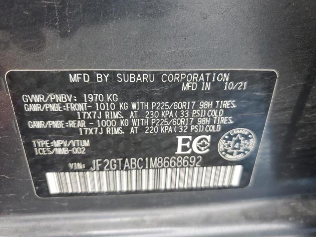 2021 SUBARU CROSSTREK JF2GTABC1M8668692