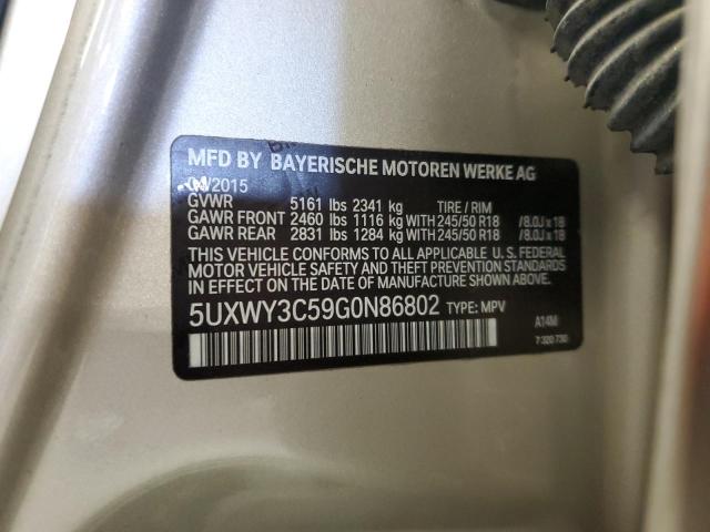 2016 BMW X3 XDRIVE2 5UXWY3C59G0N86802