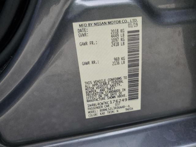 2019 NISSAN ALTIMA SR 1N4BL4CW7KC176249