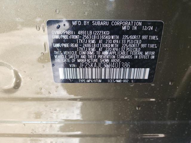 2025 SUBARU FORESTER W - JF2SKAJC3SH401386