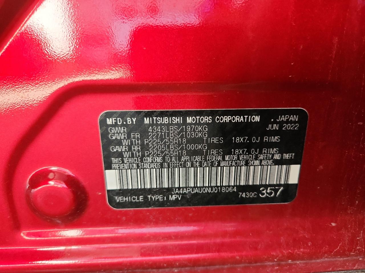 Lot #3305433436 2022 MITSUBISHI OUTLANDER