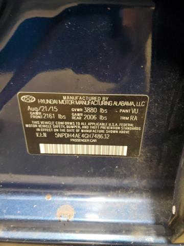 2016 HYUNDAI ELANTRA SE 5NPDH4AE4GH748632