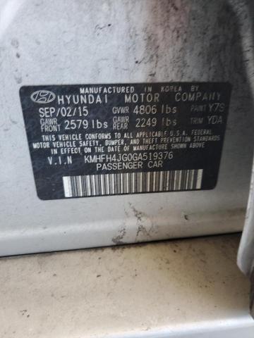 2016 HYUNDAI AZERA LIMITED KMHFH4JG0GA519376