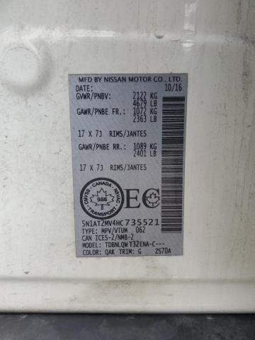 2017 NISSAN ROGUE SV 5N1AT2MV4HC735521