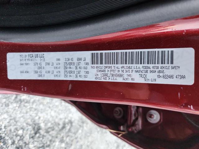 2019 RAM 1500 LARAMIE 1C6RREJT9KN506801